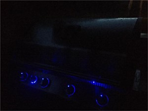 Stainless Steel Grill at Night